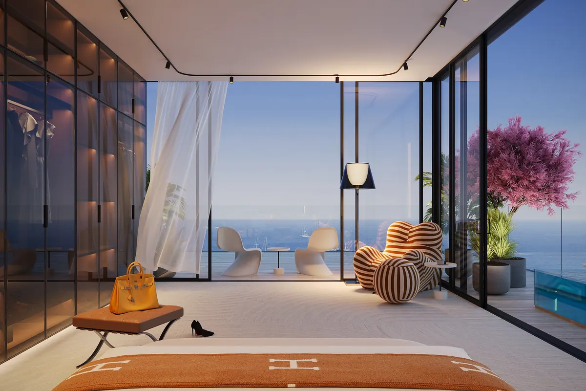 Villa del Gavi Dubai Islands – bedroom with terrace