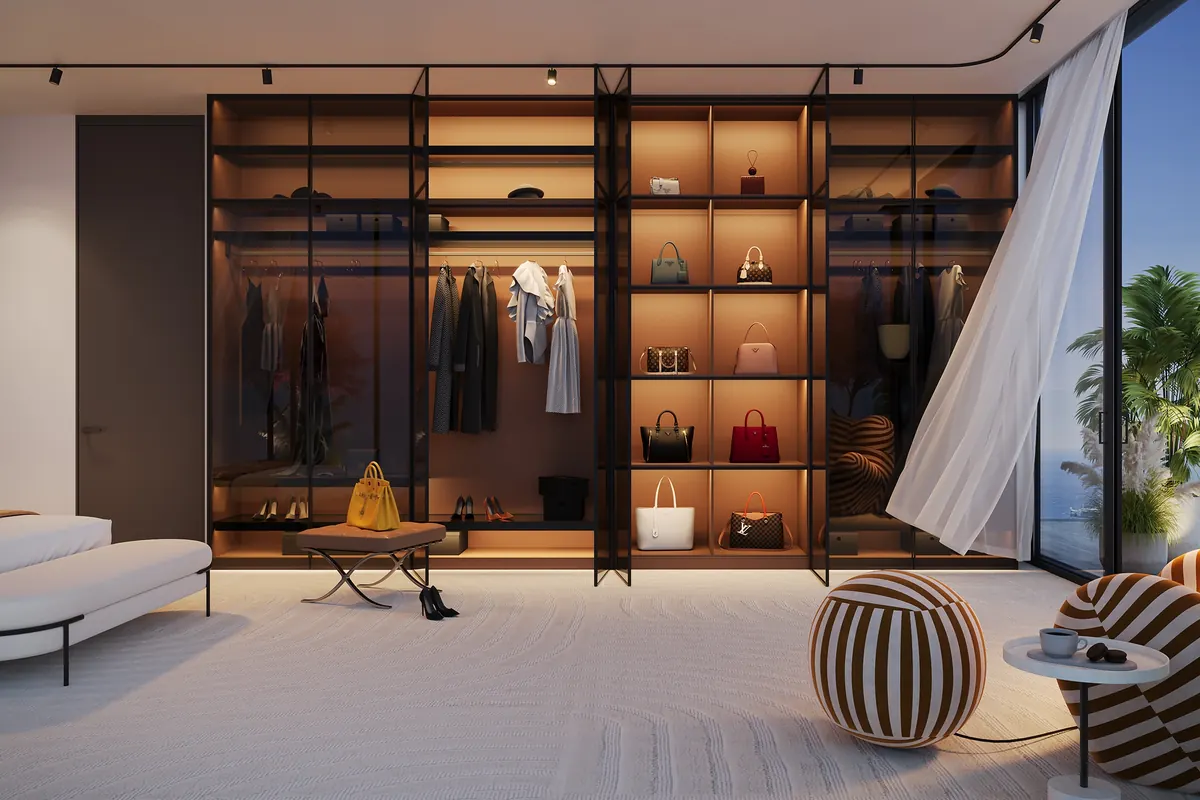 Villa del Gavi Dubai Islands – walk-in wardrobe
